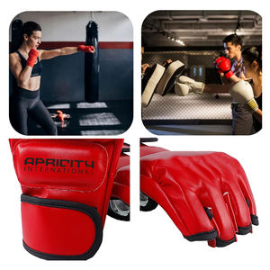 Guantes de Boxeo MMA al por Mayor para Clubes y Equipos, Color Rojo, Protección UV, Correa de Muñeca Ajustable, Ligeros, Personalizables, de Cuero - Product Image 4