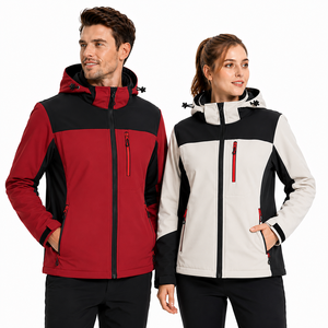 Chaqueta con capucha para acampar al aire libre, a prueba de viento, impermeable, transpirable, de poliéster, con cremallera, para parejas, para hombre - Product Image 1