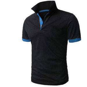 Polo de manga corta para hombre, camiseta de color sólido, informal, a la moda, con costuras, polo de verano para hombre, logotipo de alta calidad - Product Image 1