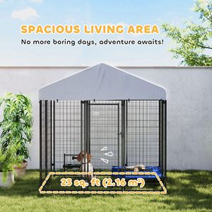 Cubierta Resistente a los Rayos UV e Impermeable para Perrera Exterior de 6FT X 4FT X 6FT Plateada con Cerradura a Prueba de Escapes, Camas y Accesorios para Mascotas - Product Image 4