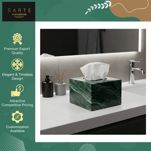 Accessoire de maison de luxe, dernier design, boîte à mouchoirs suspendue en marbre vert, faite à la main, imperméable, écologique, durable et décorative - Product Image 5
