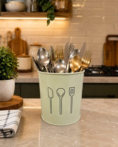 Premium Luxury Metal Spatula & Ladle Stand Cutlery <b>Holder</b> Spoon Knife Fork <b>Chopstick</b> Organizer Gift for Kitchen-5 Inch - Product Image 4