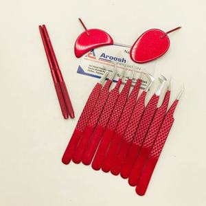 ที่หนีบขนตาปลอมทำจากสแตนเลสเคลือบสีแดงใสมีปลายแหลมทนทานต่อขนตา - Product Image 4