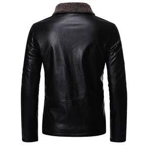 Veste en toile de coton et cuir pour homme, col montant, imperméable, coupe-vent, respirante, écologique, personnalisable - Product Image 6