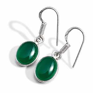 Boucles d'oreilles pendantes en onyx vert naturel, serties de laiton plaqué argent, faites à la main, design tendance pour femmes, cadeau en pierres précieuses, OEM ODM - Product Image 1