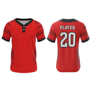 Maillot de baseball pour jeunes à 2 boutons, 180 GSM, manches contrastées, personnalisable, respirant en polyester - Product Image 3