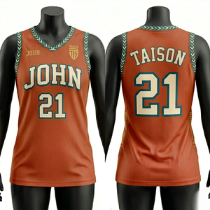 Maillot de basket en mesh polyester respirant 160 GSM premium, couleur bordeaux avec empiècements latéraux contrastés or, logo personnalisé par sublimation, tenue d'équipe. - Product Image 4