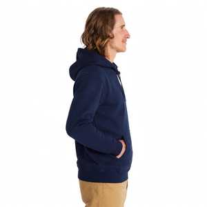 Sweat-shirt à capuche bleu marine pour homme, décontracté, uni, à manches longues, avec poche kangourou - Product Image 3