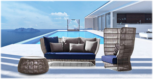ROSF-025 AD Furniture Corp Modern Poly <b>Rattan</b> Rope Garden Outdoor <b>Sofa</b> Set Villa Hotel Park Apartment Bedroom Dining Living Room - Product Image 5