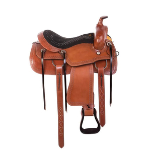 Silla de Montar Western de Alta Calidad, Cuero Genuino, para Carreras de Barriles, Equitación de Sendero, Trabajo en Rancho, Equipo Ecuestre, Ropa Deportiva Ecuestre - Product Image 1
