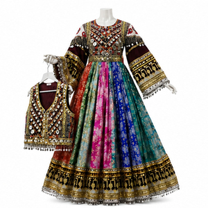 Vestido Afgano Kuchi de Alta Calidad, Hecho a Mano, de Chifón, Largo hasta el Suelo, con Diseño Tribal, para Mujer, Atuendo Cultural Tradicional - Product Image 1