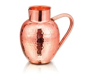 Pure Copper Water <b>Jug</b> with Lid for <b>Drinking</b> Water | Hammered Copper Pitcher - Product Image 1