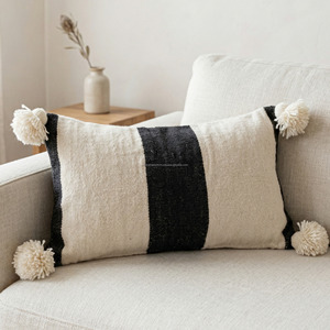 Premium Quality Lumbar Woven Pillow Sham Sustainable Soft Fabric Hidden Zipper Closure Living Room Handloom Woven Pillowshams - Product Image 5