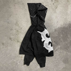 Meilleures ventes – Nouveauté Hiver 2026 – Sweats à capuche épais en polaire pour hommes avec fermeture éclair, motif imprimé et patchs en strass - Product Image 4