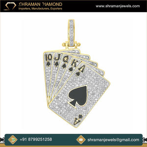 Collar Gargantilla de Plata 925 con Puntas, Estilo Hiphop, Moissanita, Incrustaciones Personalizadas, Colgante con Diseño de As de Picas y Carta de Póker, Chapado en Oro, Regalo - Product Image 3