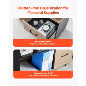 Scrivania Direzionale Moderna a L Reversibile con Cassetti e Armadietto, Grande Scrivania per Computer in Legno Resistente - Product Image 4