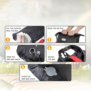 Ensemble de 3 sacs étanches de 25 L en PU noir avec fermeture à enroulement et bouchon de vidange pour le rangement extérieur - Product Image 5