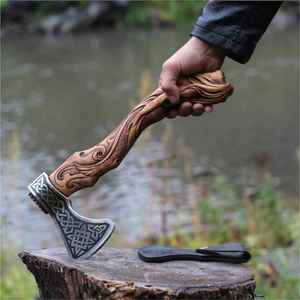 OEM Handmade Hand Forged Industrial DIY <b>Viking</b> <b>Axe</b> Beautiful Design Ash Wood Handle Carbon Steel Head Customizable High Quality - Product Image 4