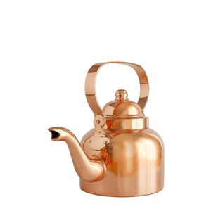Designer Copper Tea Kettle Wooden Handle Premium Stovetop <b>Teapot</b> for Home Kitchen Decoration and Use Hotel Restaurant Decor - Product Image 1