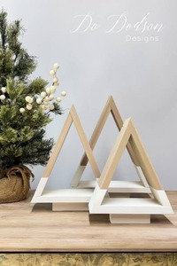 Décoration murale en forme de sapin de Noël en bois de style moderne faite à la main, écologique, taille personnalisable - Product Image 5