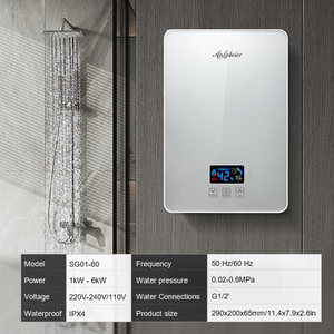 Fabricante profesional IPX4 Calentador <span class=keywords><strong>el</strong></span>éctrico instantáneo a prueba de agua LED de ahorro de energía ajustable para <span class=keywords><strong>el</strong></span> hogar RV Plástico inglés - Product Image 3