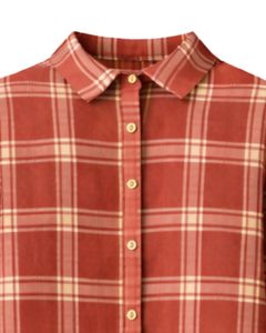 Vestido Camisero a Cuadros Color Óxido para Mujer, Personalizado, Manga Larga, Cierre de Botones, Corte Holgado Informal, Tejido de Algodón, con Bolsillos, para Uso Diario - Product Image 3