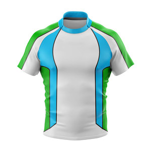 Maillot de sport sublimé en gros, séchage rapide, polyester léger, respirant, coupe athlétique, pour l'entraînement de rugby pour hommes - Product Image 1
