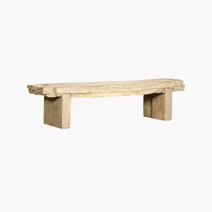 Banco Bajo de Madera Reciclada Estilo Rústico, Muebles de Granja para Jardín, Recibidor, Sala de Estar, Decoración del Hogar - Product Image 5