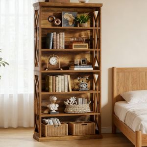 <b>Tall</b> Bookshelf Stylish Bookcase for Home or Office Versatile <b>Storage</b> Solution - Product Image 5
