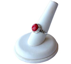 แหวนปะการังสีแดงงานปาร์ตี้ตามสั่งสำหรับผู้หญิงเครื่องประดับอัญมณีธรรมชาติแบบมีขอบเป็น925เงินเป็นของขวัญ - Product Image 4