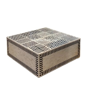 MUEBLES DE CONTRASTE CON INCRUSTACIONES DE HUESO Diseño moderno Gabinete con incrustaciones de hueso real con 7 cajones Gabinete con incrustaciones de hueso para sala de estar IMPEX - Product Image 1