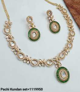 Indian Latest Oval Gold Plated Ethnic Wedding Fashionable Pearl <b>Beads</b> Chain Choker Necklace <b>Set</b> Matching Earrings Women - Product Image 4