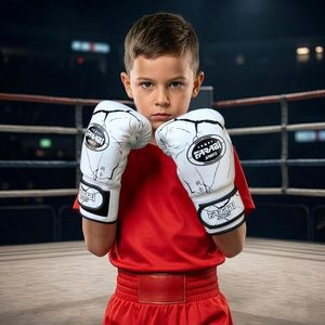 Gants de boxe blancs Farabi Sports en gros pour l'entraînement, les arts martiaux, le MMA, le Muay Thai, en cuir PU avec fermeture auto-agrippante - Product Image 2
