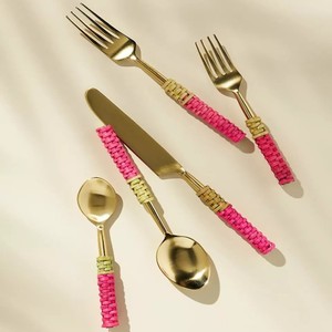 Fabricant indien d'ensembles d'ustensiles en bois, cuillères et fourchettes en bambou argenté, vaisselle élégante pour restaurants, articles de table de haute qualité, finition polie. - Product Image 3