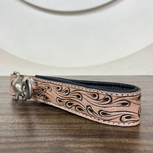 2025 Hot Wholesale Luxury Hand Tooled Leather Dog <b>Lead</b> Durable Customizable Genuine Leather Traffic <b>Lead</b> for Training & Walking - Product Image 4