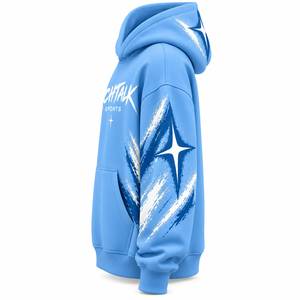 Sweat à capuche streetwear surdimensionné en coton French Terry, respirant, séchage rapide, avec poche avant et logo imprimé – Meilleure vente, haute qualité - Product Image 3