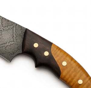 Herramienta Utilitaria de Hoja Fija de Acero de Damasco con Mosaico Personalizado y Mango de Madera Bicolor - Product Image 2