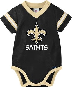 Body de Bebé de los New Orleans Saints, Negro, Malla, Número 00 Personalizado, Mono Deportivo Importado - Product Image 2