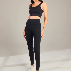 High Waisted Seamless Yoga <b>Leggings</b> Women Full Length Solid Black Stretch Pant Elastic Waist Workout Fitness Pants <b>tummy</b> <b>control</b> - Product Image 6