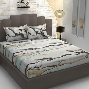 Juego de Sábanas de Algodón Estampado Personalizado de 200 Hilos, Sábana Plana con Fundas de Almohada, Juego de Ropa de Cama de Verano, Estilo Liso, Venta al Por Mayor - Product Image 3