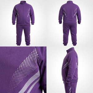 Ensemble de survêtement pour homme grande taille : veste de sport et pantalon de jogging en molleton imprimé avec fermeture éclair - Product Image 5