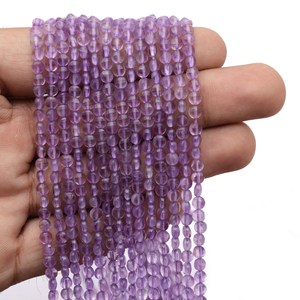 AAA+ Amethyst 4mm Faceted Coin Briolette Beads Natural <b>Pink</b> Amethyst Semi Precious Gemstone Fancy Loose Beads For Jewelry Making - Product Image 3