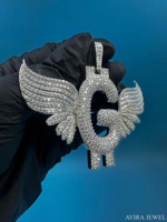 Pendentif Hip-Hop Unisexe Tendance en Moissanite Plaqué Or Rose Jaune, Sans Nickel, Sans Plomb, pour Amateurs de Mode, en Argent Sterling Certifié
