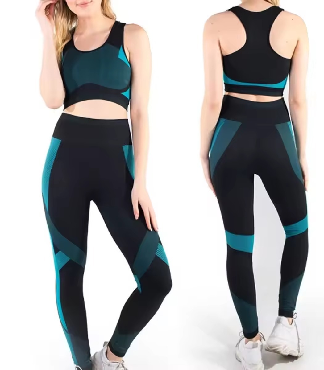 Reasonable Prices Lightweight Solid Women Yoga Set with Low MOQ Mid Waist Elastic Breathable Wholesale Fitness Leggings and Bra