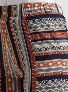 Women's Printed Geometric Shorts High Waist <b>Elastic</b> Breathable With Tassel Decoration Regular Fit Cotton Bamboo Fiber - Product Image 5