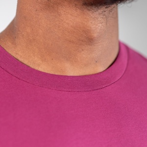 T-shirt décontracté pour homme, coupe ample, couleur unie, manches courtes, col rond, en jersey de coton teint uni - Product Image 6