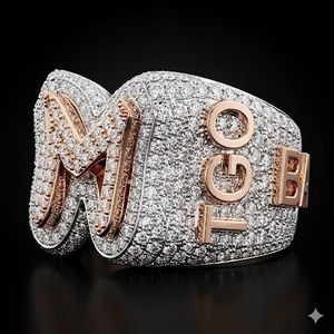 Anillo de Hip Hop Personalizado en Plata S925 con Diamante Moissanite VVS, Chapado en Oro Rosa de Lujo, Certificado IGI, para Unisex - Product Image 2
