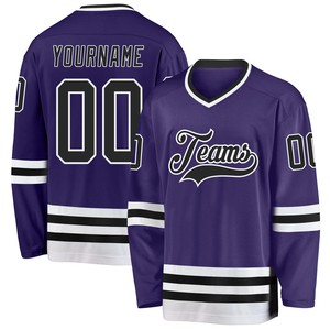 Maillot de hockey sur glace OEM 100% polyester léger, séchage rapide, respirant, manches longues, unisexe adulte, personnalisable avec le nom de l'équipe - Product Image 5