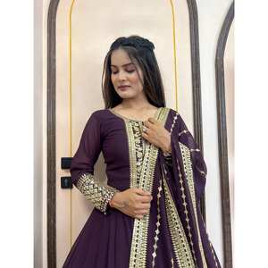 Diseñador XL vestido de noche Anarkali hermoso Pent y Dupatta para fiestas - Product Image 4