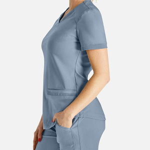 Ensemble de blouses médicales pour femmes, multi-poches, extensibles, uniforme d'hôpital, logo personnalisé, fournisseur de blouses OEM - Product Image 3